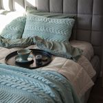 Комплект LILIAN дымчатая мята: покрывало и наволочки