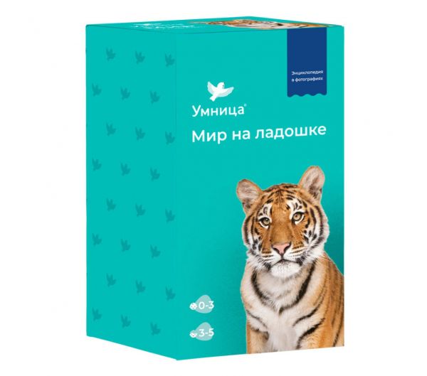 Тигр Мир на ладошке Энциклопедия для малышей в фотографиях, развивающие карточки
