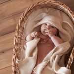 Детский плед капюшон с ушками APERO пшеничный 70х120 см