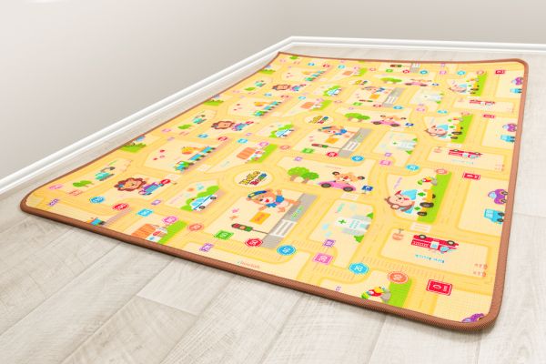Двухсторонний коврик Prime Living 150x200x1см (Котята и Веселый город)