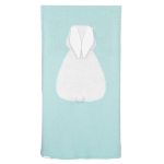 Зайка детский плед 60х120 см мятный светлая бирюза + белый 80% шерсть мериноса 20% ПАН акрил