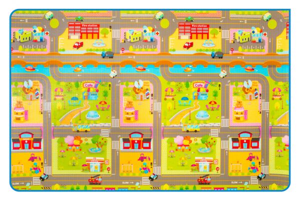 Двухсторонний коврик Prime Living 180x200x1см (Мишка на каникулах/Дороги)