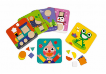 Сортер Фигуры и цвета 6 двусторонних карточек и 29 деревянных фигур Janod