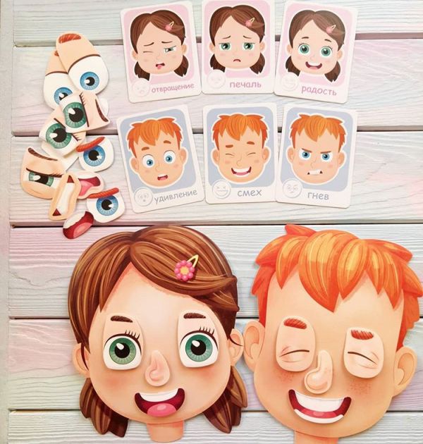 Эмоции Десятое Королевство пластик на липучках развивающая игра 10KOR PLASTIC 03818 4606088038186