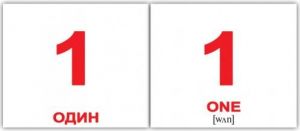 Numbers Числа обучающие мини карточки с транскрипцией для детей 10х8 см 40 штук